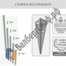 Стеллаж MS Standart 200/100x25/4 полки